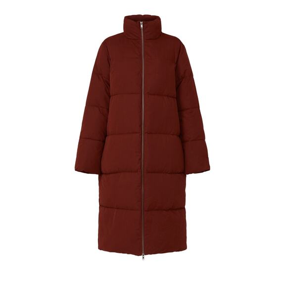 Sweet Baby Jamie Ruby Red Zip Up Long Sleeve Midi Winter Puffer Coat Size XS - Picture 4 of 15